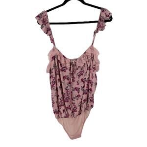 Free People bodysuit Take it away thong pink size Medium M